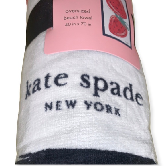♠️❤️kate spade New York 100% Cotton Oversized Beach Towel, Strawberry - Picture 10 of 15